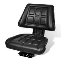 Tractor Seat with Backrest Black vidaXL