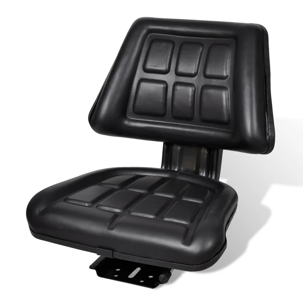 Tractor Seat with Backrest Black vidaXL