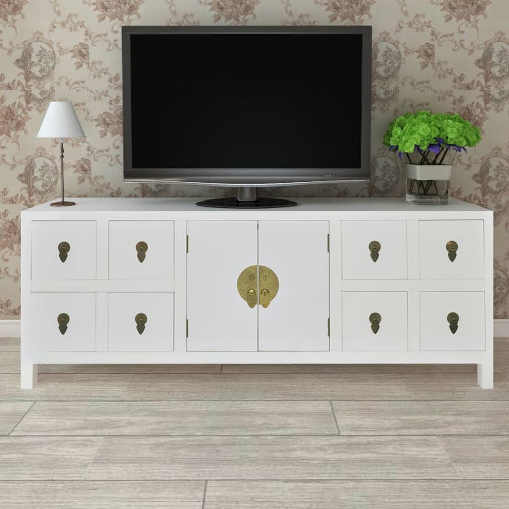 Wooden Sideboard Asian Style with 8 Drawers and 2 Doors vidaXL