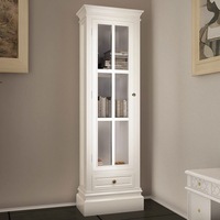 Chic Bookcase Cabinet with 3 Shelves White Wooden vidaXL
