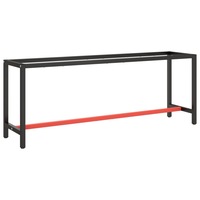 Work Bench Frame Matte Black and Matte Red 210x50x79 cm Metal vidaXL