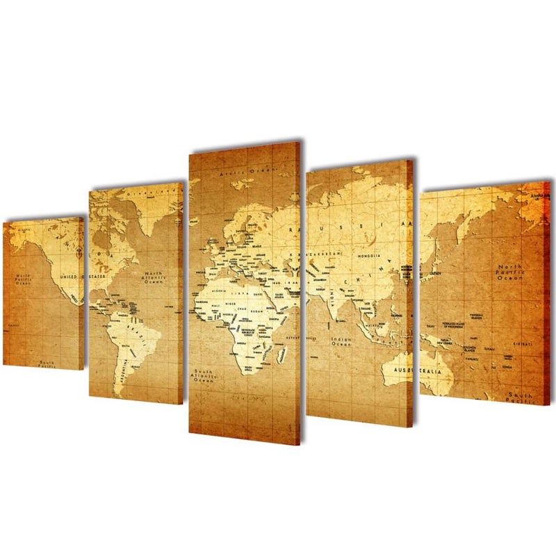 Buy Canvas Wall Print Set World Map 200 x 100 cm vidaXL - MyDeal