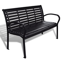 Garden Bench 125 cm Steel and WPC Black vidaXL