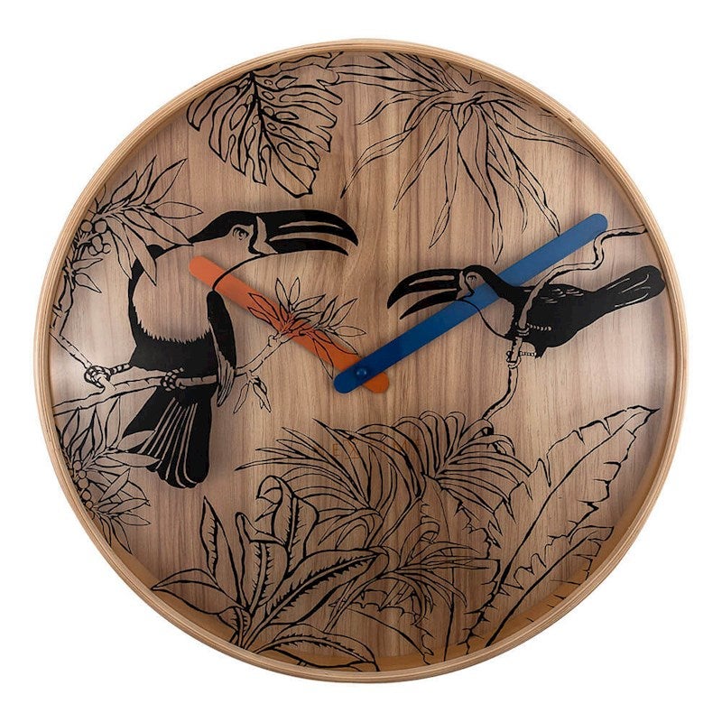NeXtime Tropical Birds Wall Clock - 40cm