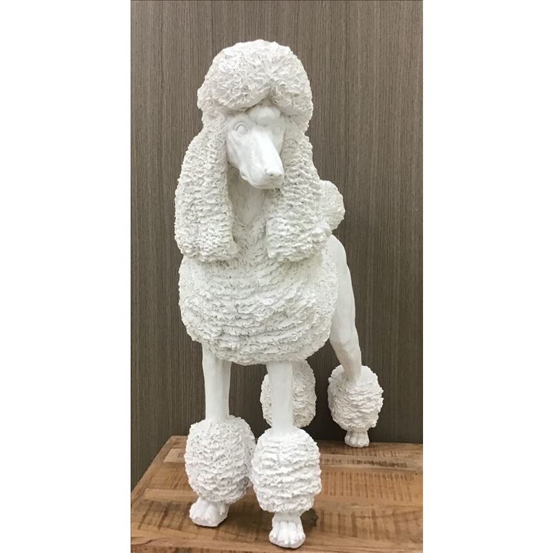 Standing Decorative Poodle Dog Statue Polyresin, White 60cm Buy
