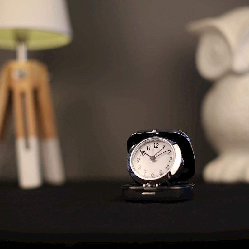 TFA Germany Pop Up Travel Alarm Clock - Silver