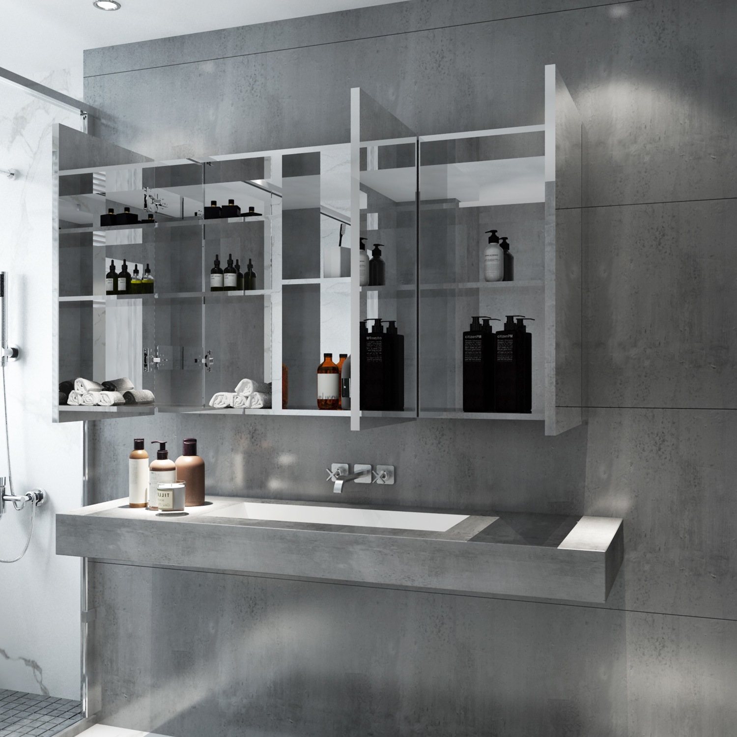 bathroom vanity mirror storage