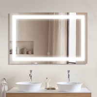 ELEGANT Rectangular White Vertical/Horizontal Wall-mounted Bathroom Mirror 1200x800mm Front-lit LED Light Anti-Fog Touch Switch