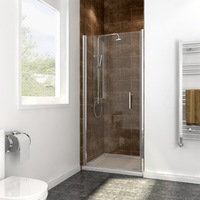 ELEGANT Frameless Shower Screen Pivot Door Wall to Wall Adjustable Width (900x1900mm)
