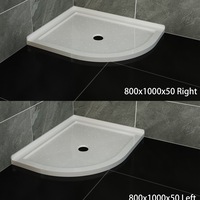 ELEGANT Extra Strong Acrylic Fiberglass Curved Shower Base 800x1000mm