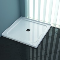 ELEGANT Square Durable ABS Shower Base 100x100cm Center Drain Acrylic Shower Tray