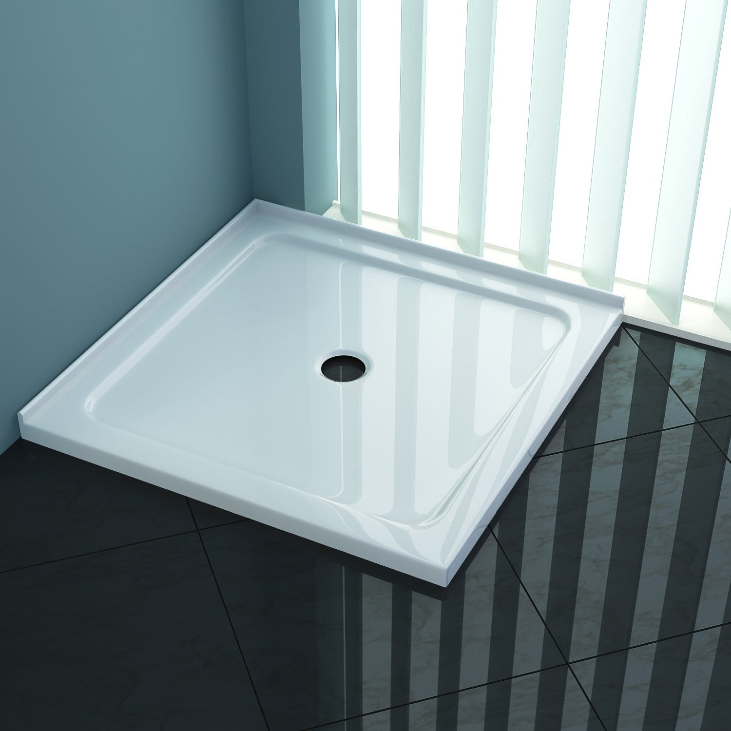 ELEGANT Showers Square Durable Acrylic Fiberglass Shower Base Tile Over Shower Tray,1000x1000mm