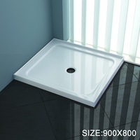 ELEGANT Square Durable Acrylic Fiberglass Shower Base Tile Over Shower Tray 900x800mm