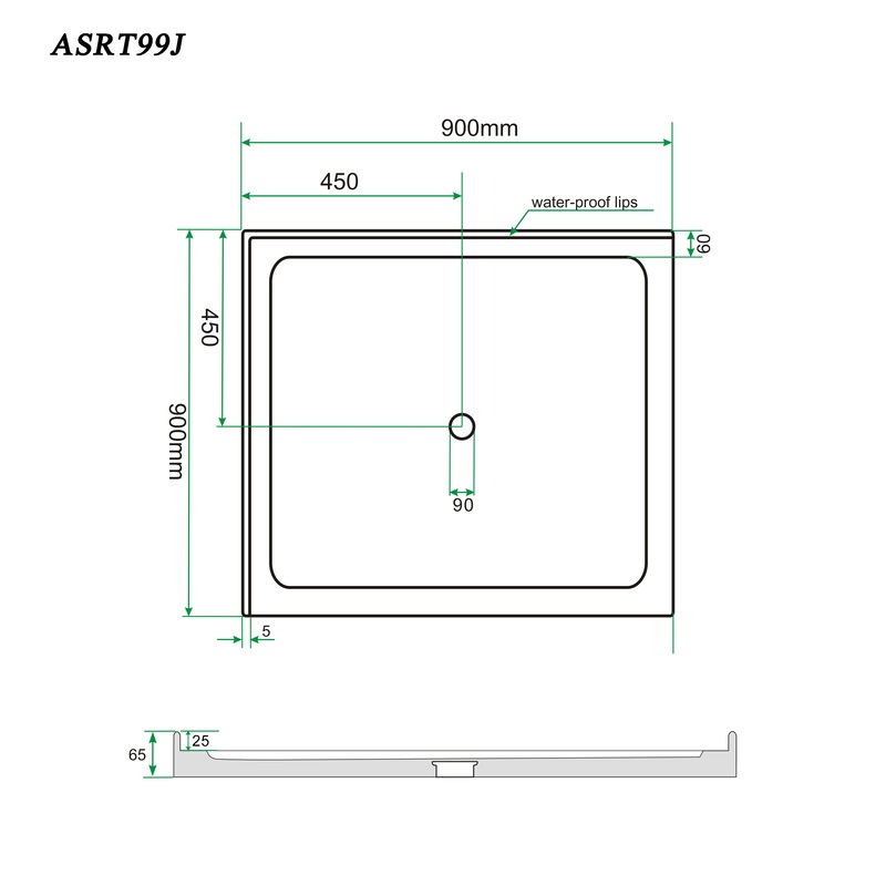 Buy ELEGANT Square Durable Acrylic Fiberglass Shower Base Tile Over