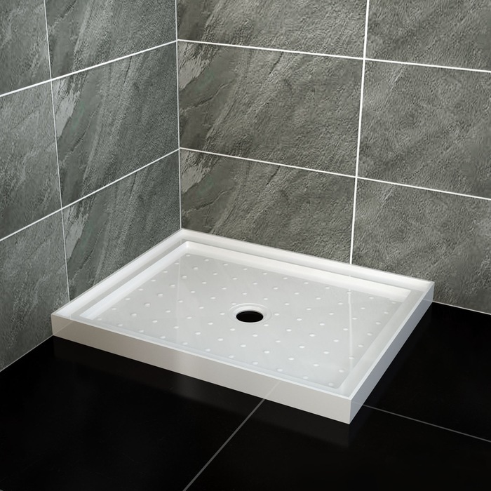 ELEGANT Square Durable Acrylic Fiberglass Shower Base Tile Over Shower