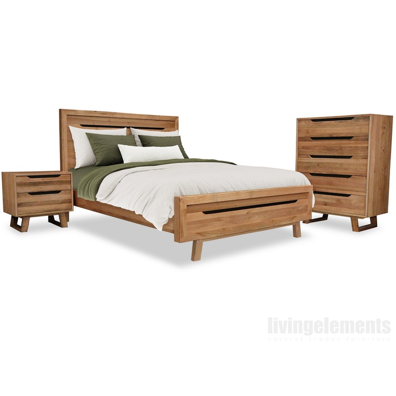 Buy Axel Tasmanian Oak Tallboy Bedroom Package QUEEN - MyDeal