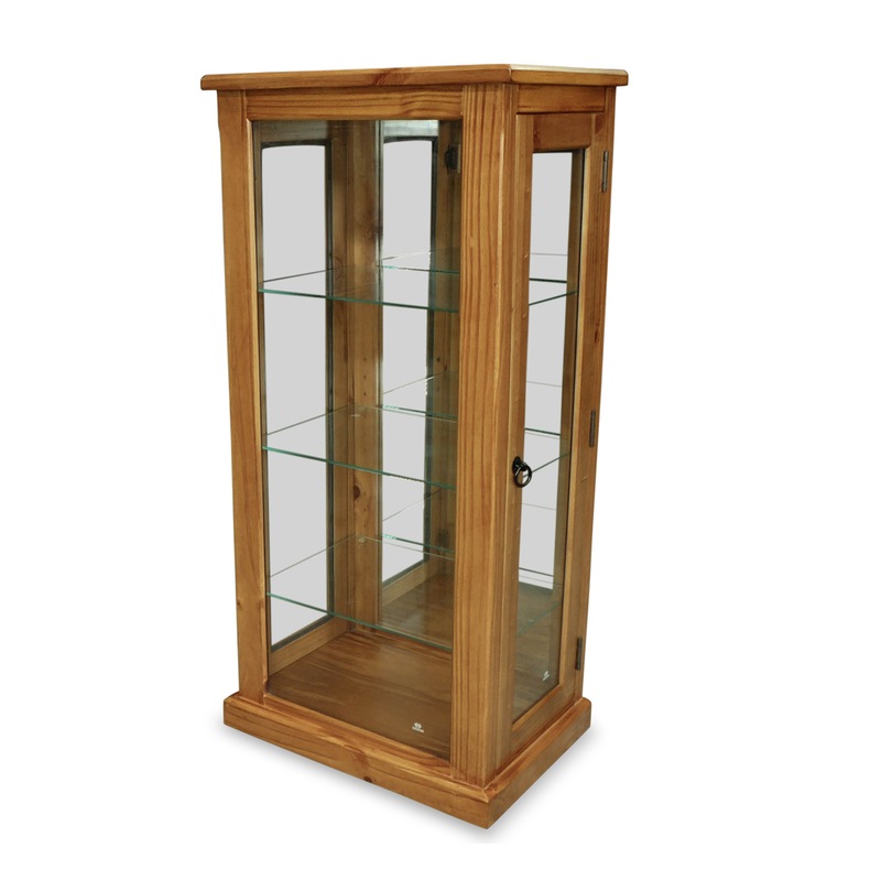 Buy Eva Small Glass Display Cabinet - Golden Oak Finish - MyDeal