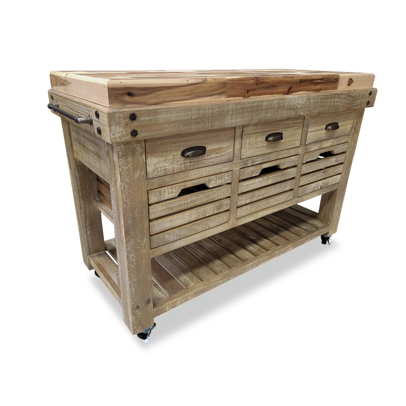 Buy Riverina Whitewash Kitchen Island Cutting Workbench Hardwood Top