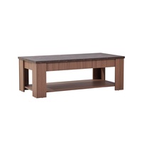 Adam Coffee Table Modern and Spacious Living Room Table with Storage Grey and Walnut