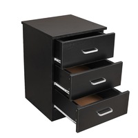 3 Drawer Bedside Table Stylish and Compact Nightstand with Durable Storage Capacity Black