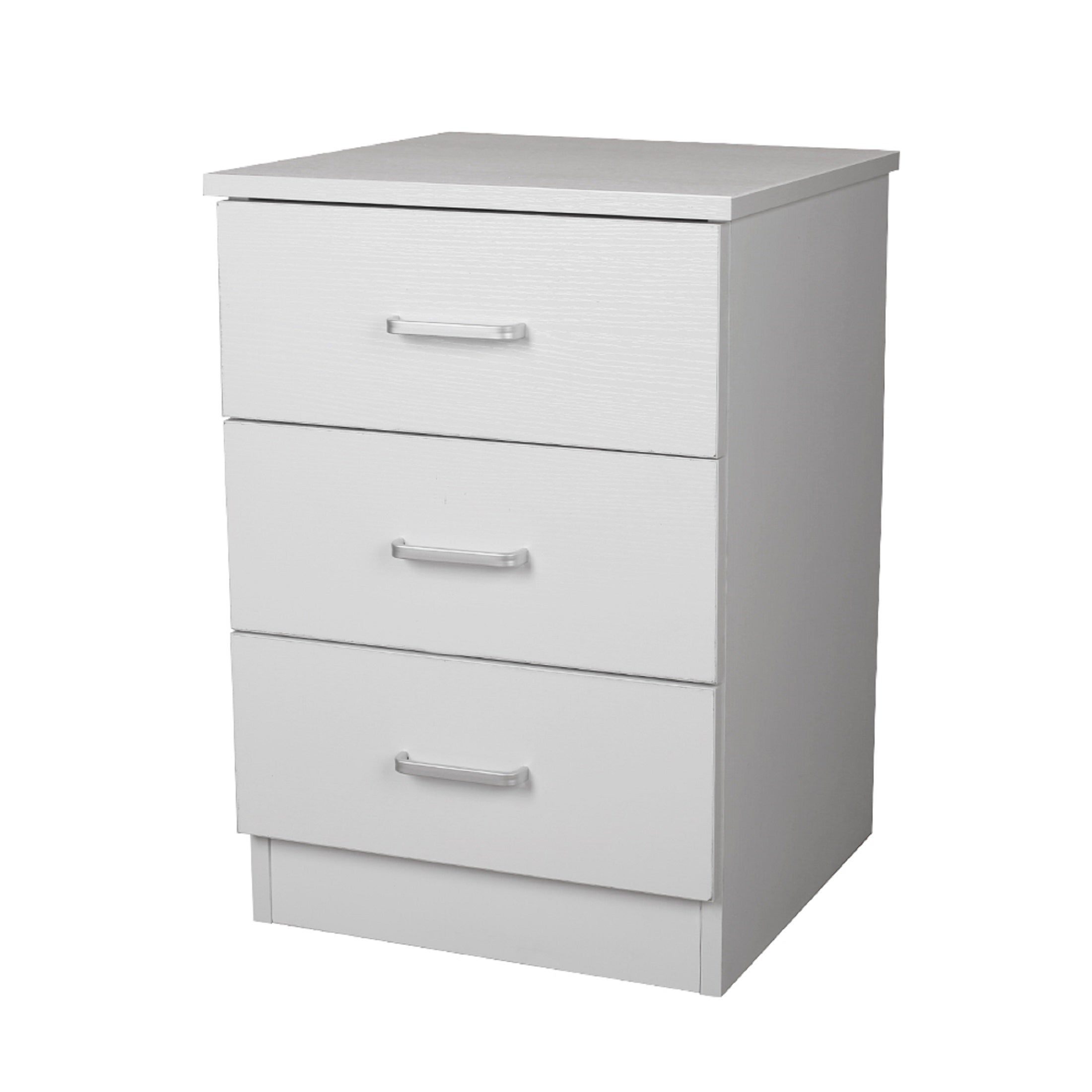 HEQS 3 Drawers Bedside - White