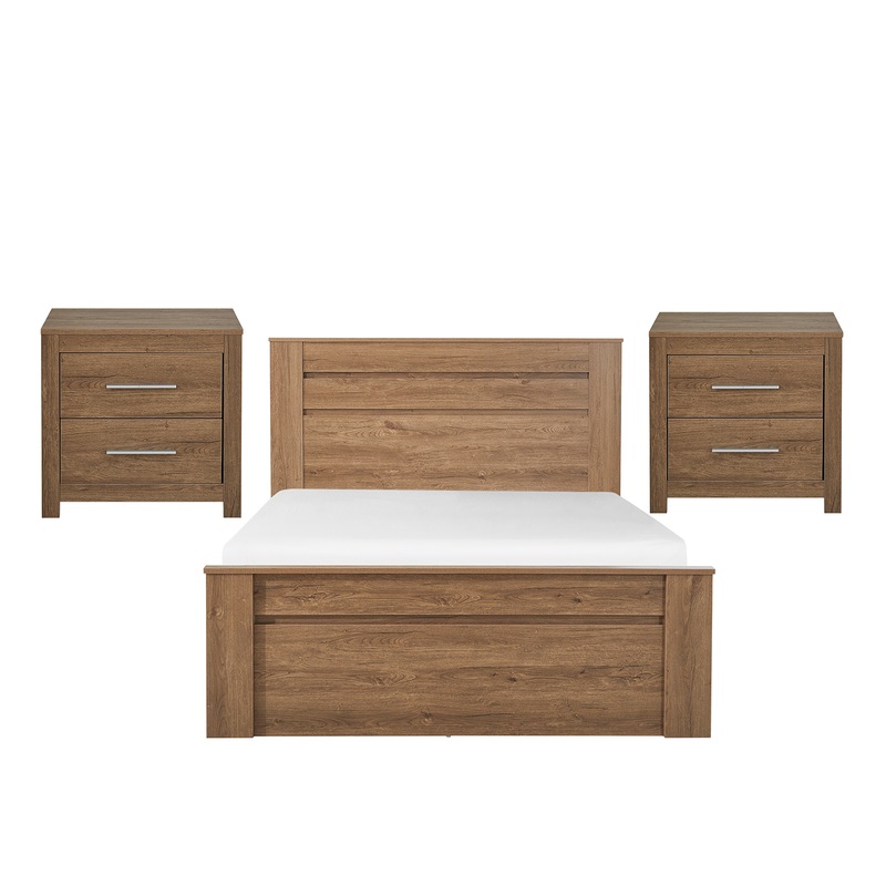 Buy Jason 3 Piece Queen Dark Oak Bedroom Set MyDeal