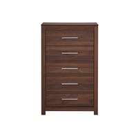 Jason 5 Drawer Chest Functional and Sleek Bedroom Tallboy Storage Furniture Walnut