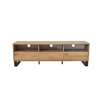 Murray TV Unit Functional Media Stand with 3 Storage Shelves Contemporary Style Walnut