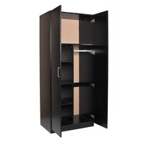 Redfern Large 2 Door Combo Wardrobe with Shelves and Drawer Black