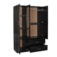 Redfern 3 Door 2 Drawer Wardrobe-Black