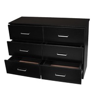 Redfern 6 Drawer Chest Spacious and Functional Lowboy Storage for Bedroom Design Black