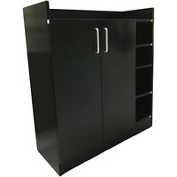 Redfern Shoe Cabinet with Adjustable Shelves Self Close Doors Wood Grain Black