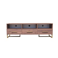 Shaan TV Unit Modern Media Console with Storage and Clean Lines Walnut Finish