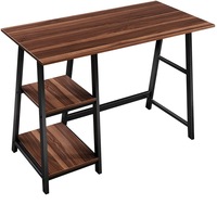 Zetland Dark Walnut Writing Desk With 2 Storage Shelves