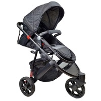 Aussie Baby Explorer 3 Wheels Pram - Black