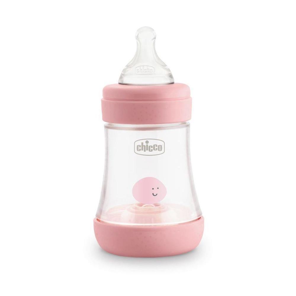 Chicco Perfect 5 Silicone Bottle Slow Flow (Pink) - 150mL