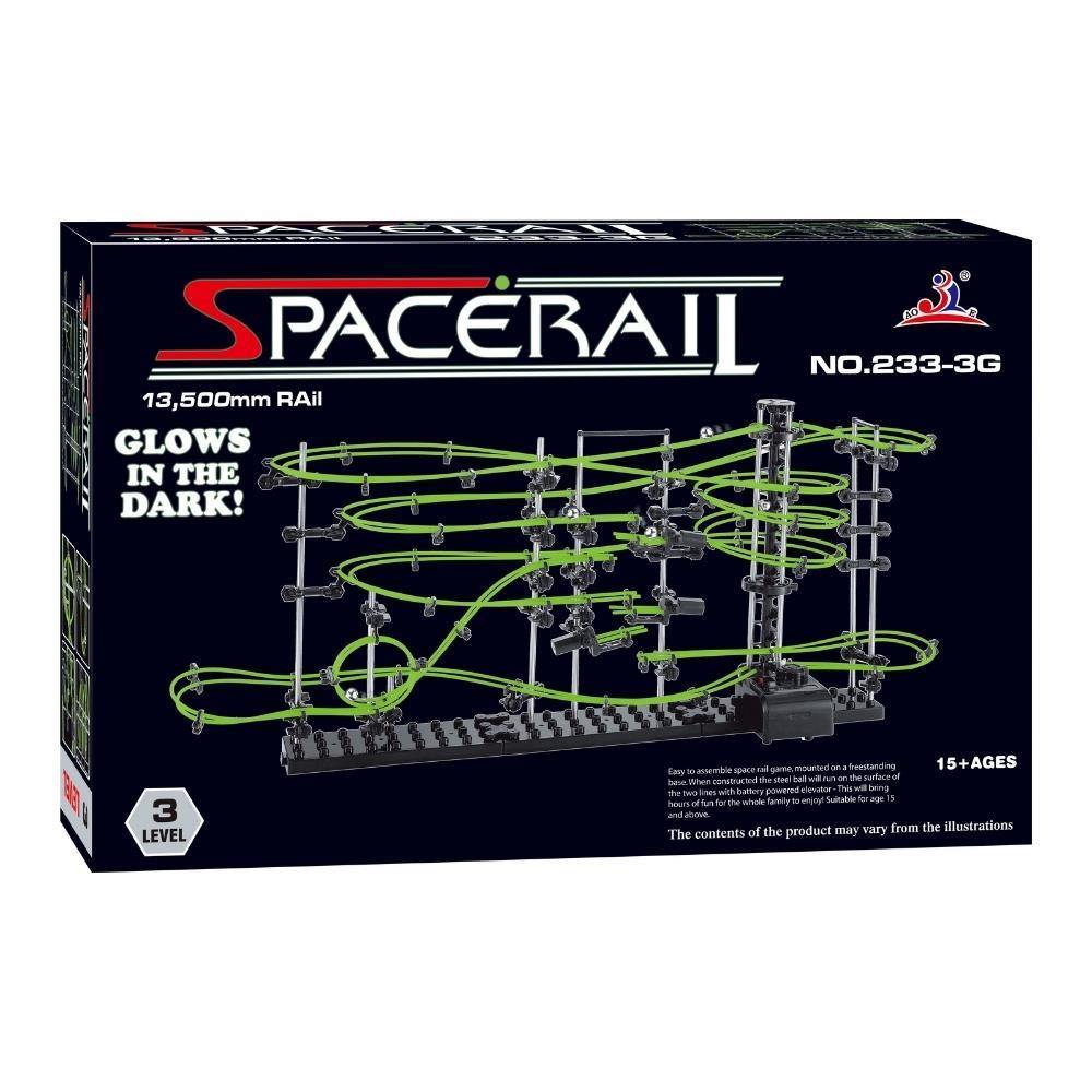 SpaceRail Level 3 Complex Motorised Marble Run - Glow in the Dark!