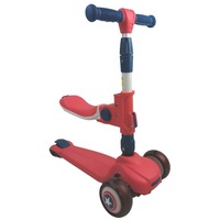 Supermax 2-in-1 Kids Foldable Scooter & Ride On - Red