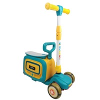 Supermax 3-in-1 Kids Foldable Scooter with Mini Suitcase - Blue