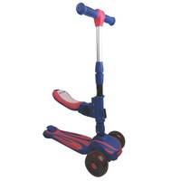 Supermax Pro 2-in-1 Kids Foldable Scooter & Ride On - Blue