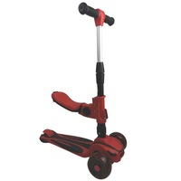 Supermax Pro 2-in-1 Kids Foldable Scooter & Ride On - Red