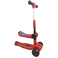 Supermax Pro Max 2-in-1 Kids Foldable Scooter & Ride On - Red