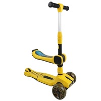 Supermax Pro Max 2-in-1 Kids Foldable Scooter & Ride On - Yellow