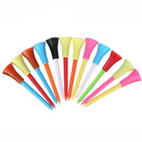 100Pack 83mm Golf Tees Plastic With Rubber Cushion Top Multi Color