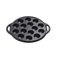 15 Holes Cast Iron Poffertjes Mini Dutch Pancake Cake Pan with Handles 22cm
