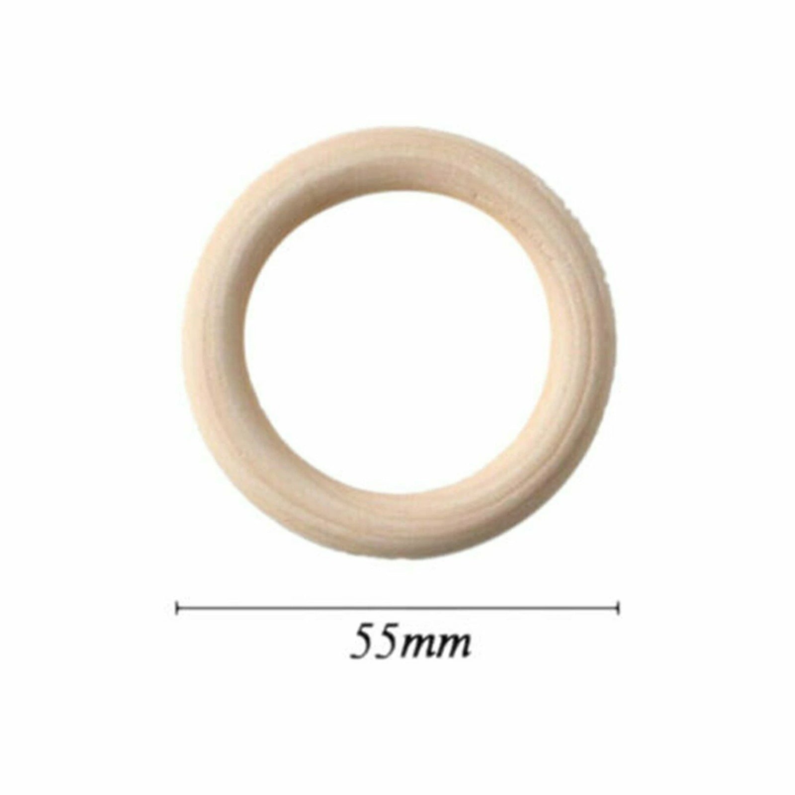 20X Baby Newborn Natural Round Wood Teething Ring Wooden Teether Toy DIY Gift AU 