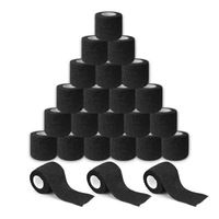 24 pc Black Grip Cover Wrap Elastic Self Cohesive Bandage Tape