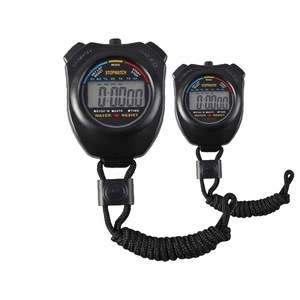 2Pc Handheld Stopwatch Digital Chronograph Sport Counter Lap Timer Alarm Watch Clock
