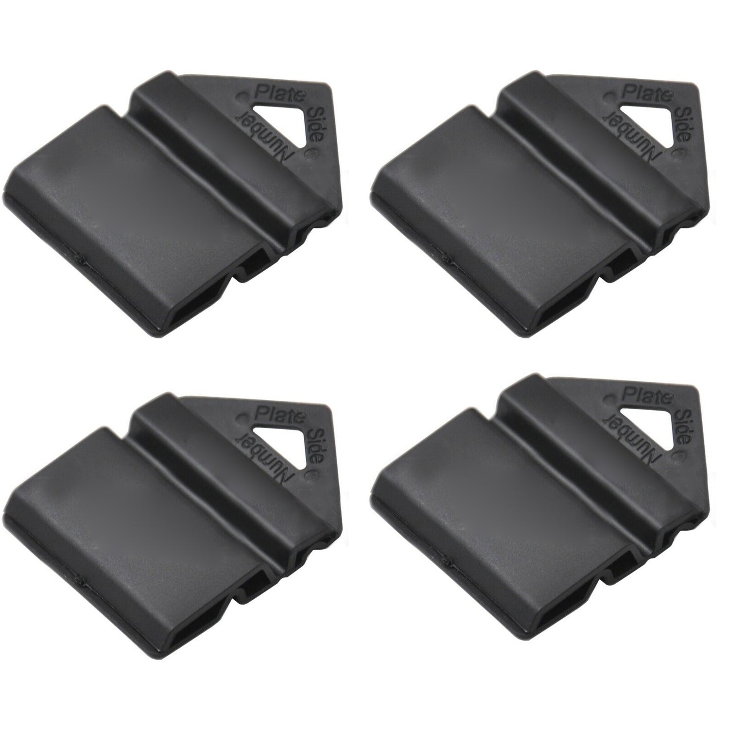 4X Black Plate Clips L & P And Number Holders