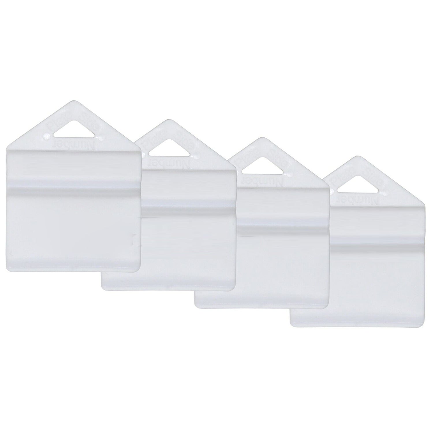 4X White Plate Clips L & P And Number Holders